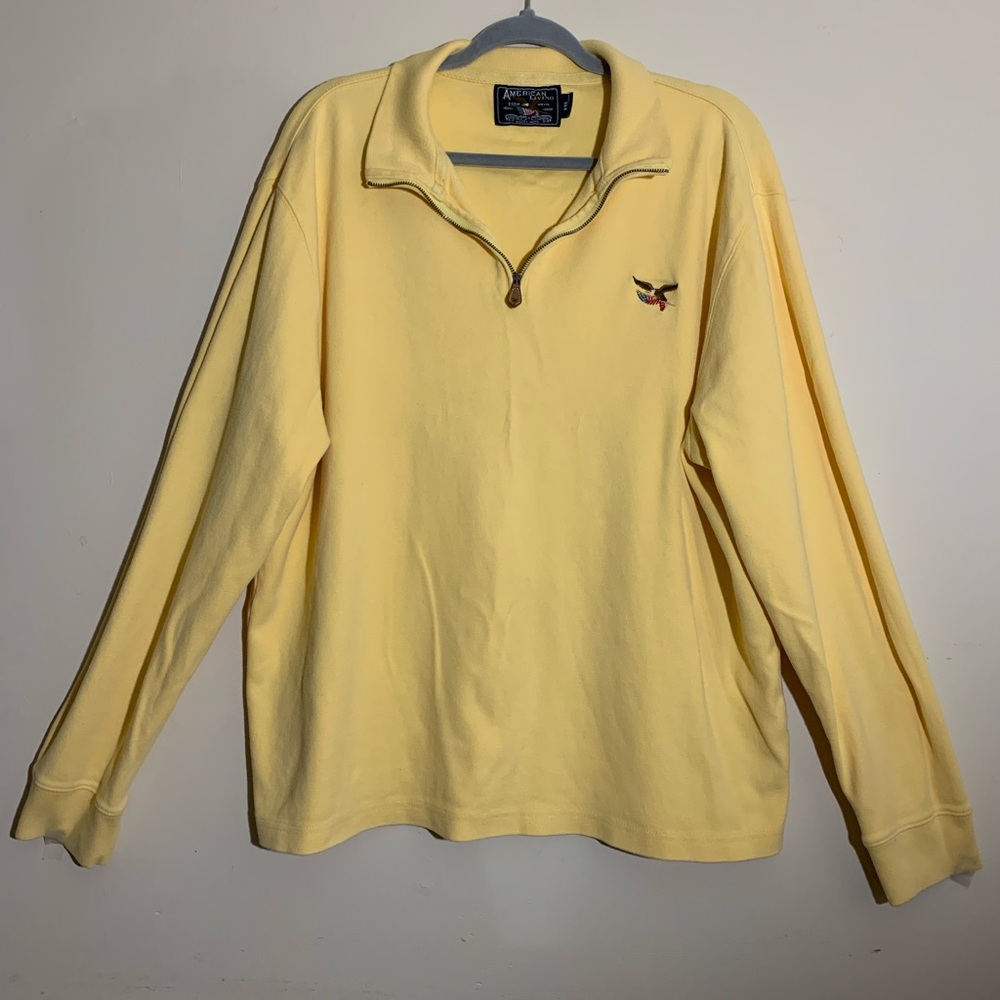 American Living Yellow  Quarter-Zip Pullover Long Sleeve XXL
